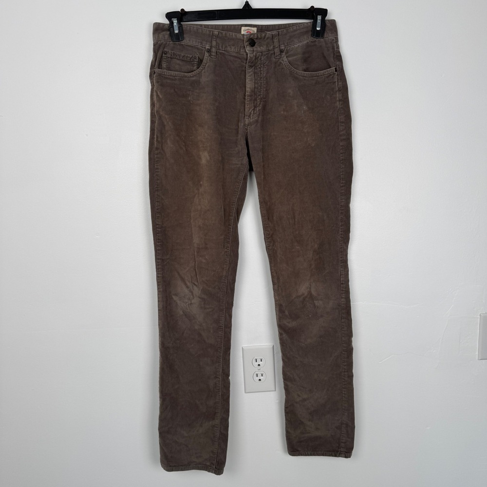 Faherty Brand Mens Brown Corduroy 5-Pocket Straight Leg Pants Size 31 Organic